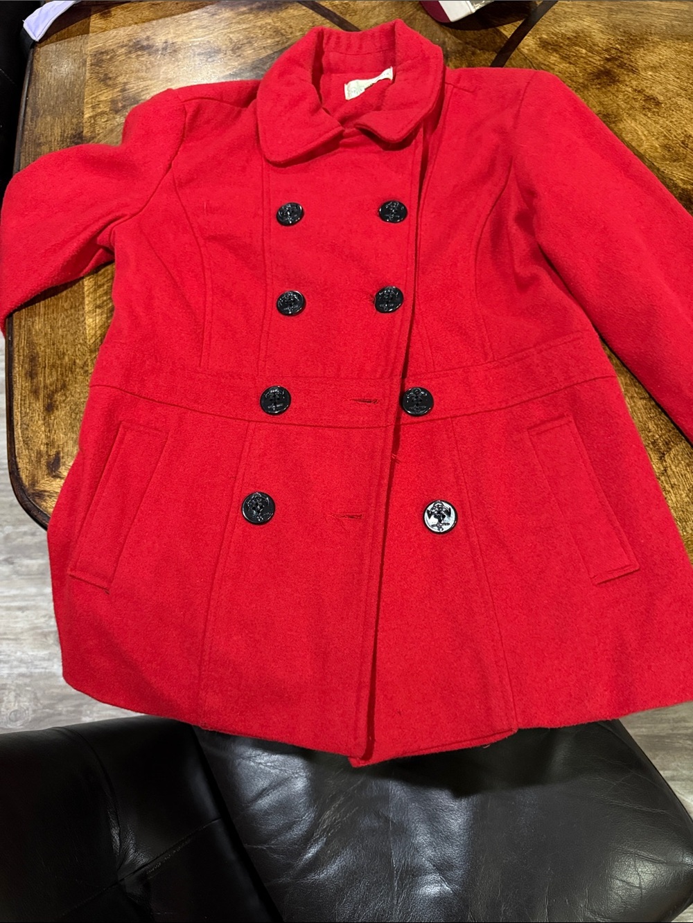 Harve Benard Red Double-Breasted Peacoat